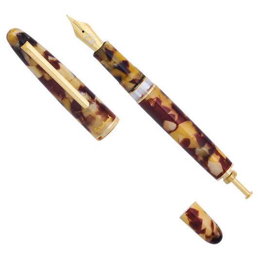 Esterbrook Estie Button Piston Fountain Pen Tortoise Gold Trim