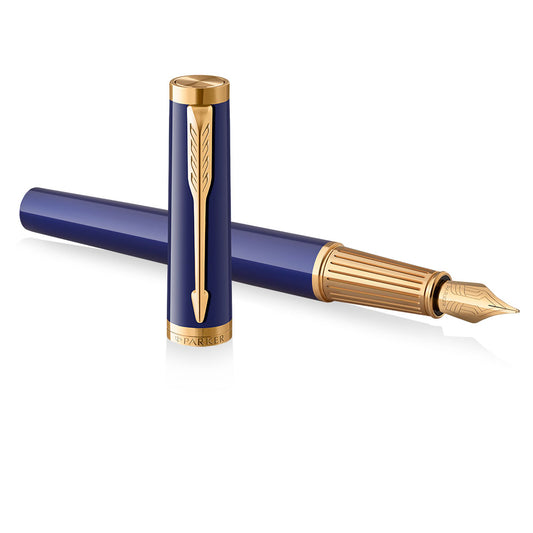 Parker Ingenuity Blue Gold Trim Fountain Pen
