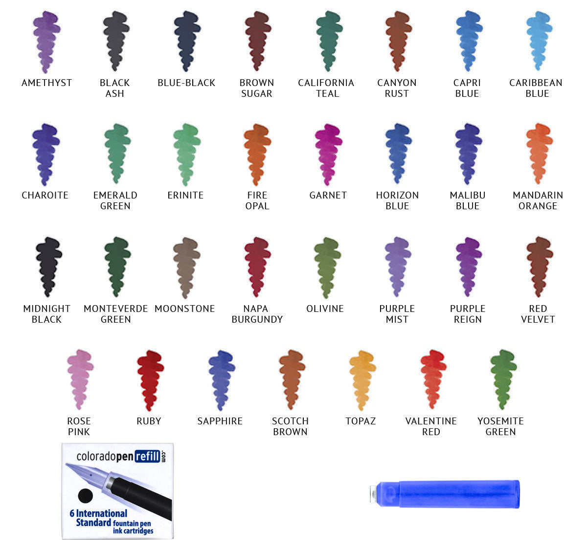 Colorado Pen International Standard Ink Cartridge (6 per box) – coloradopen