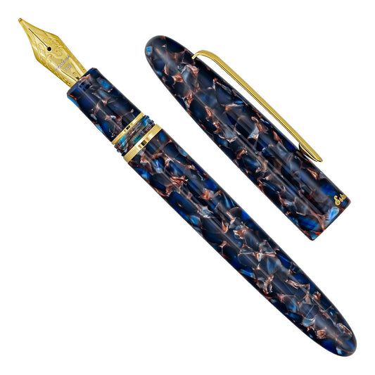 Esterbrook Estie Fountain Pen Nouveau Bleu Gold Trim Needlepoint Nib