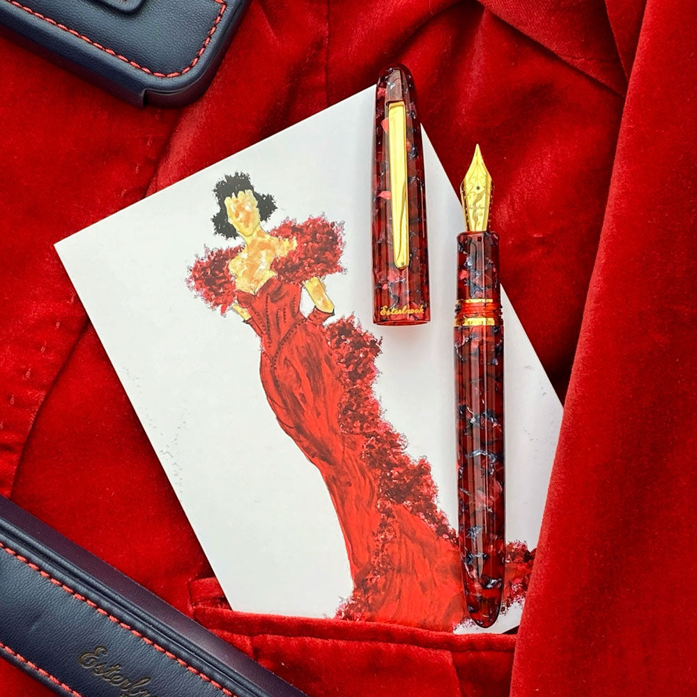 Esterbrook Estie Fountain Pen Scarlet Gold Trim