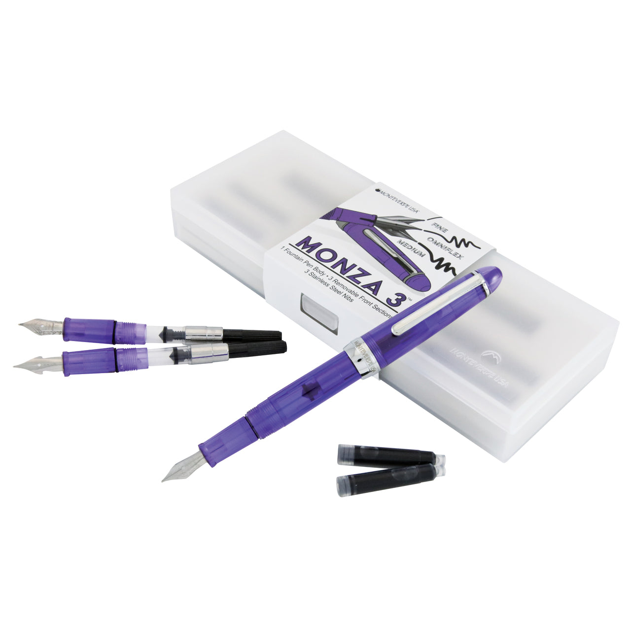 Monteverde Monza 3 Fountain Pen Set Purple