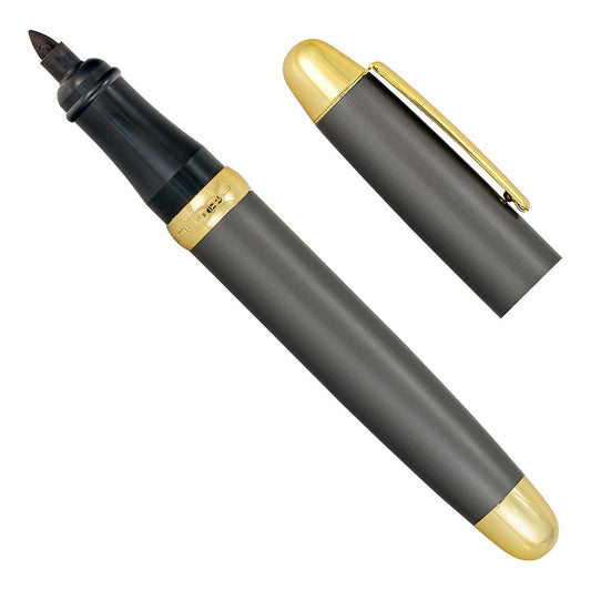 Sherpa Pen Cover Slate Aluminum with Gold Trim