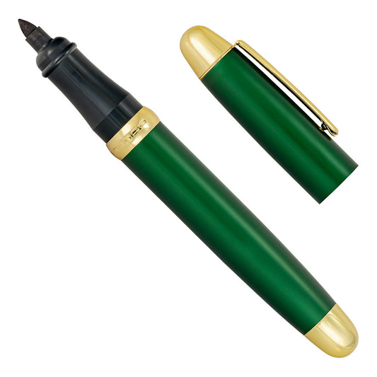 Sherpa Pen Cover Green Aluminum with Gold Trim