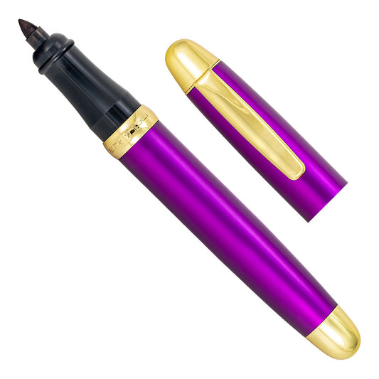 Sherpa Pen Cover Purple Aluminum with Gold Trim