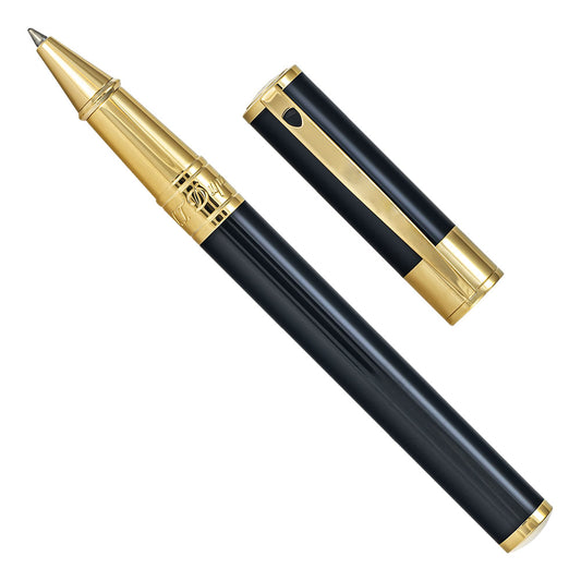 ST Dupont D-Initial Black with Gold Trim Rollerball