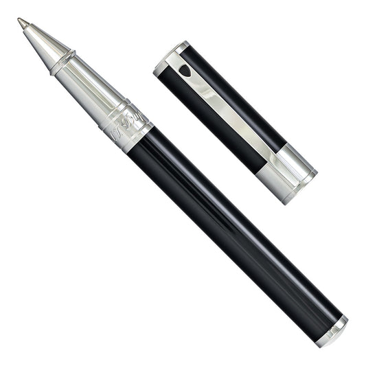 ST Dupont D-Initial Black with Chrome Trim Rollerball